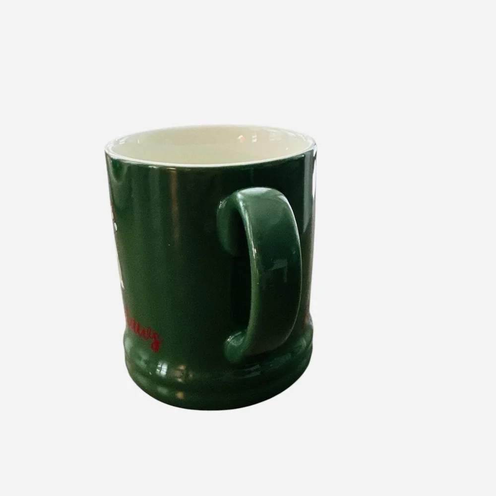 Target Threshold Santa Claws Cat Holiday Coffee Tea Mug Cup Green Stoneware New